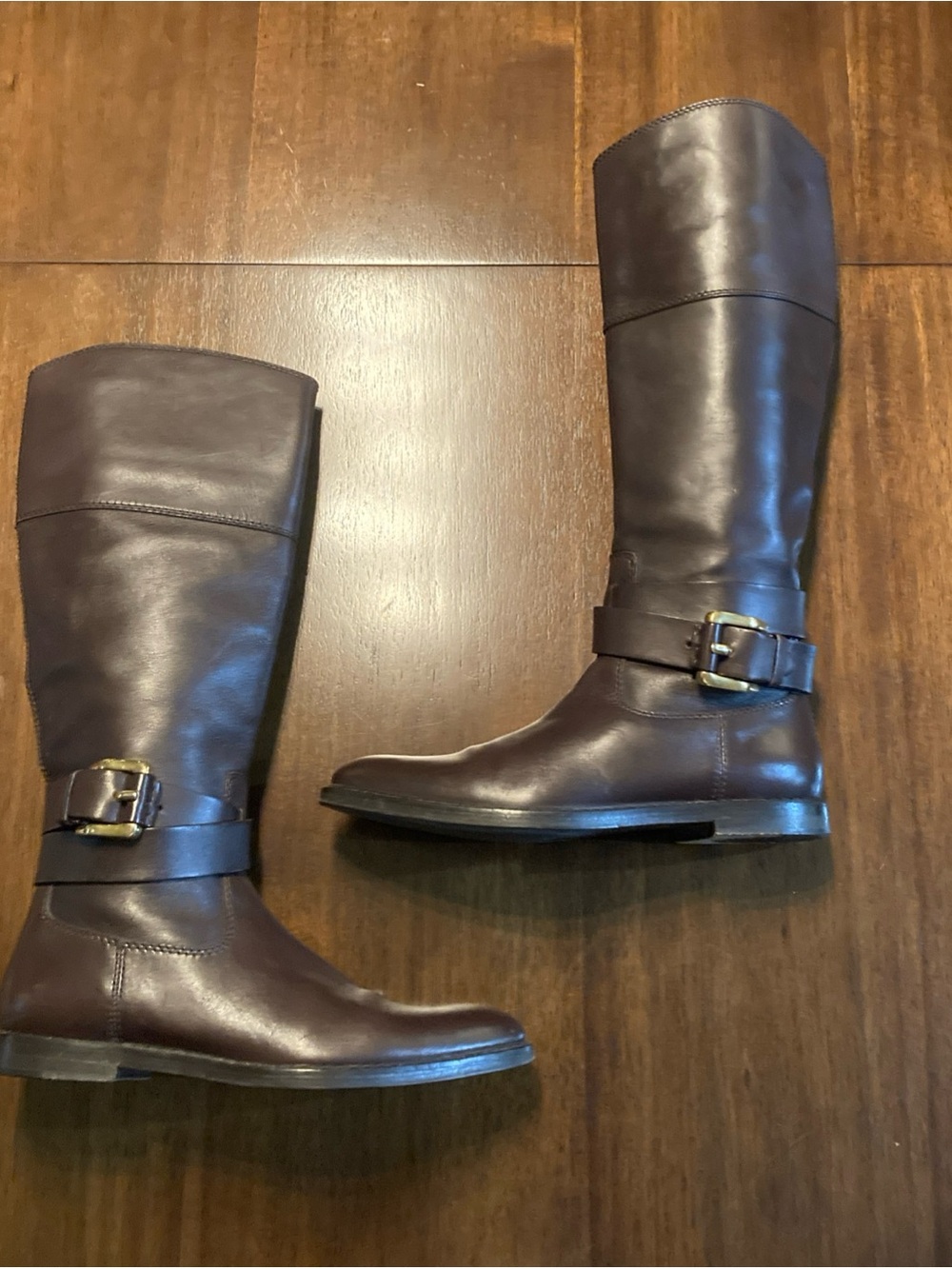VTG Burberry Classic Brown Leather Knee-High Riding Boots